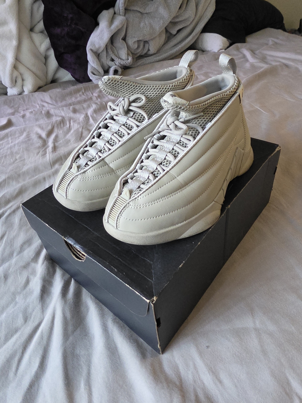 Billie Eilish x Air Jordan 15 Retro SP 'Stone' Suede Sneakers W/ Original Box